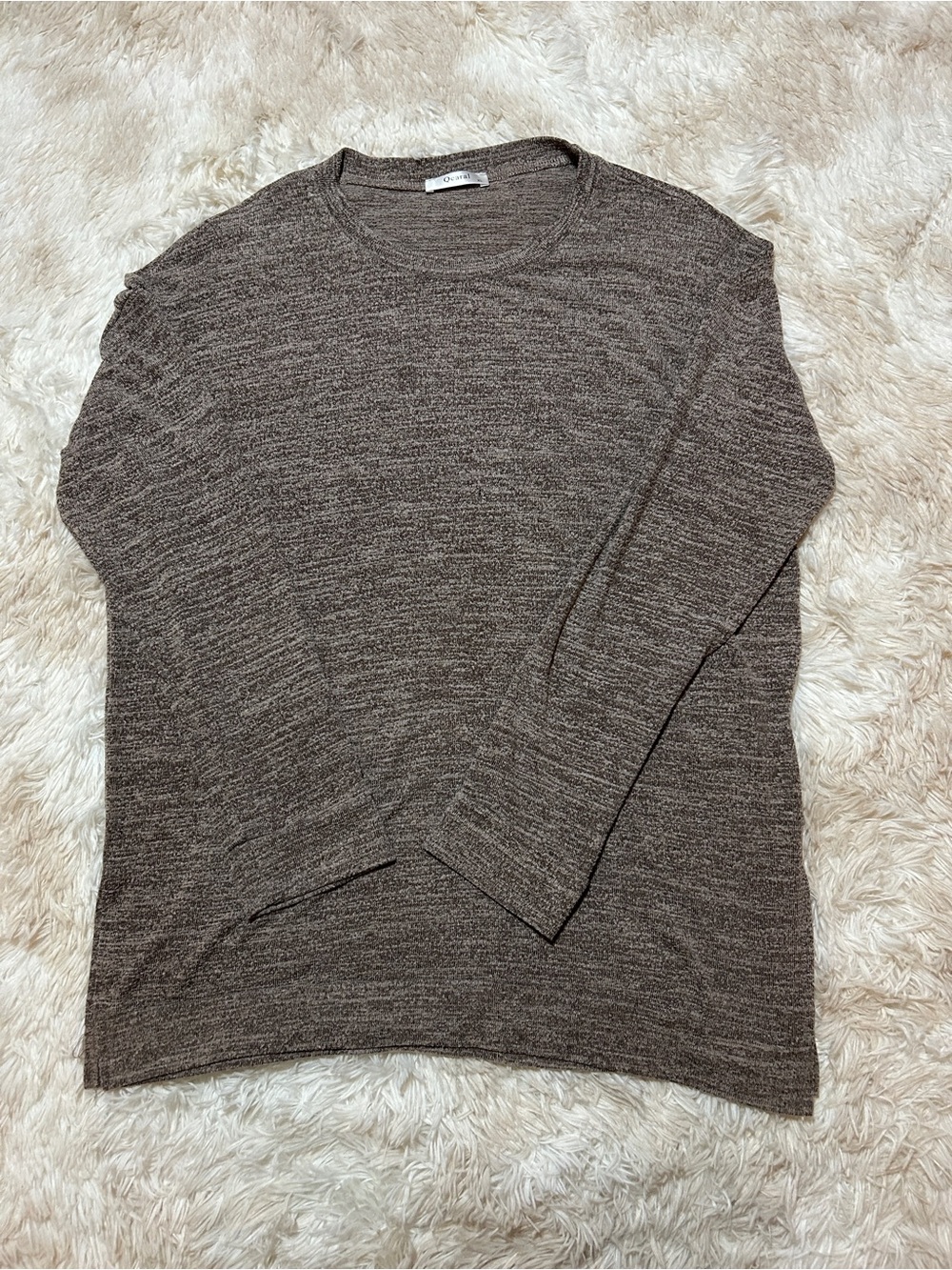 Men's Crewneck Sweater in Brown Heather - Lightweight Everyday Knit